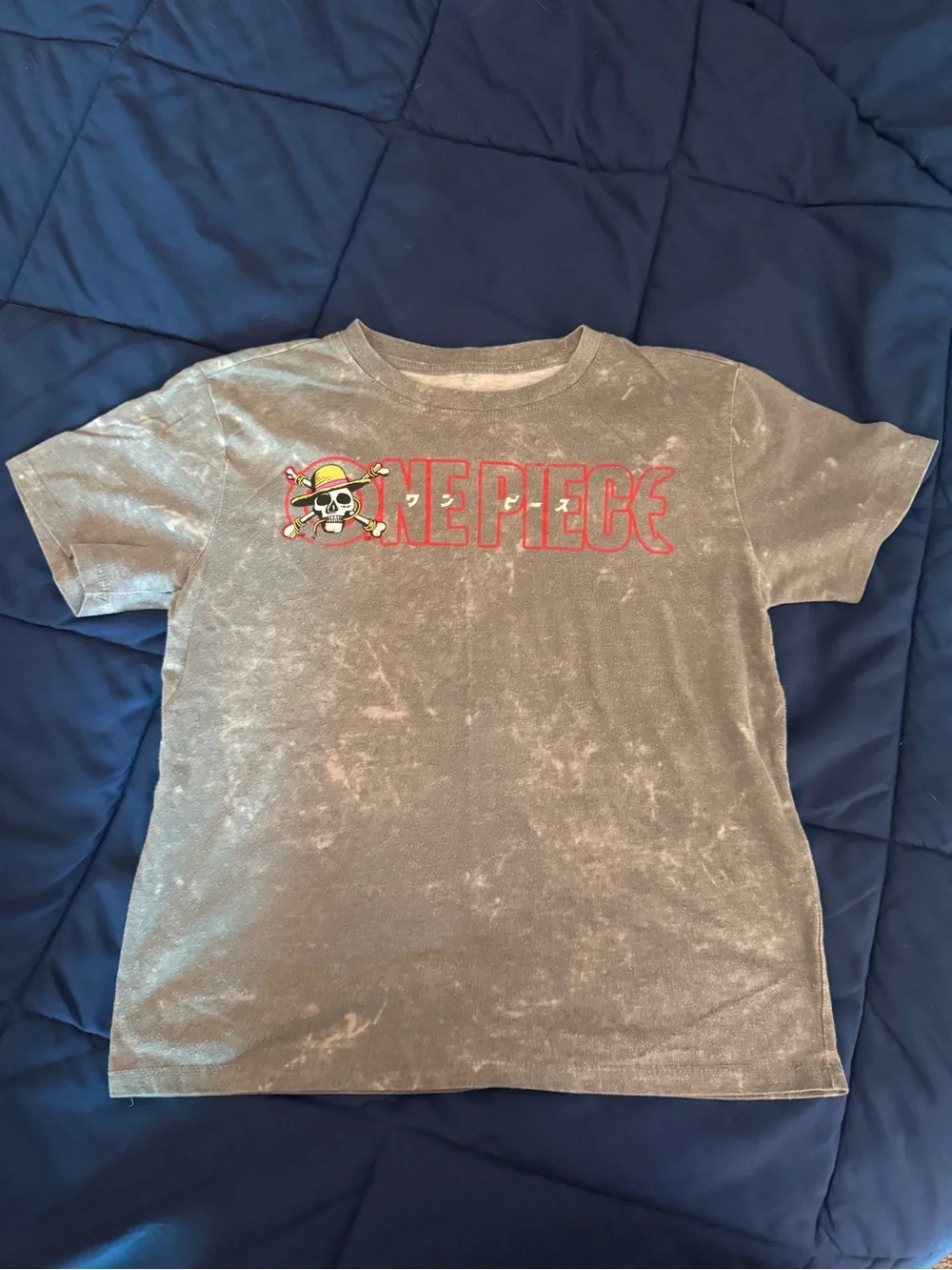 Onepiece Grey Kids Tee with Red Logo