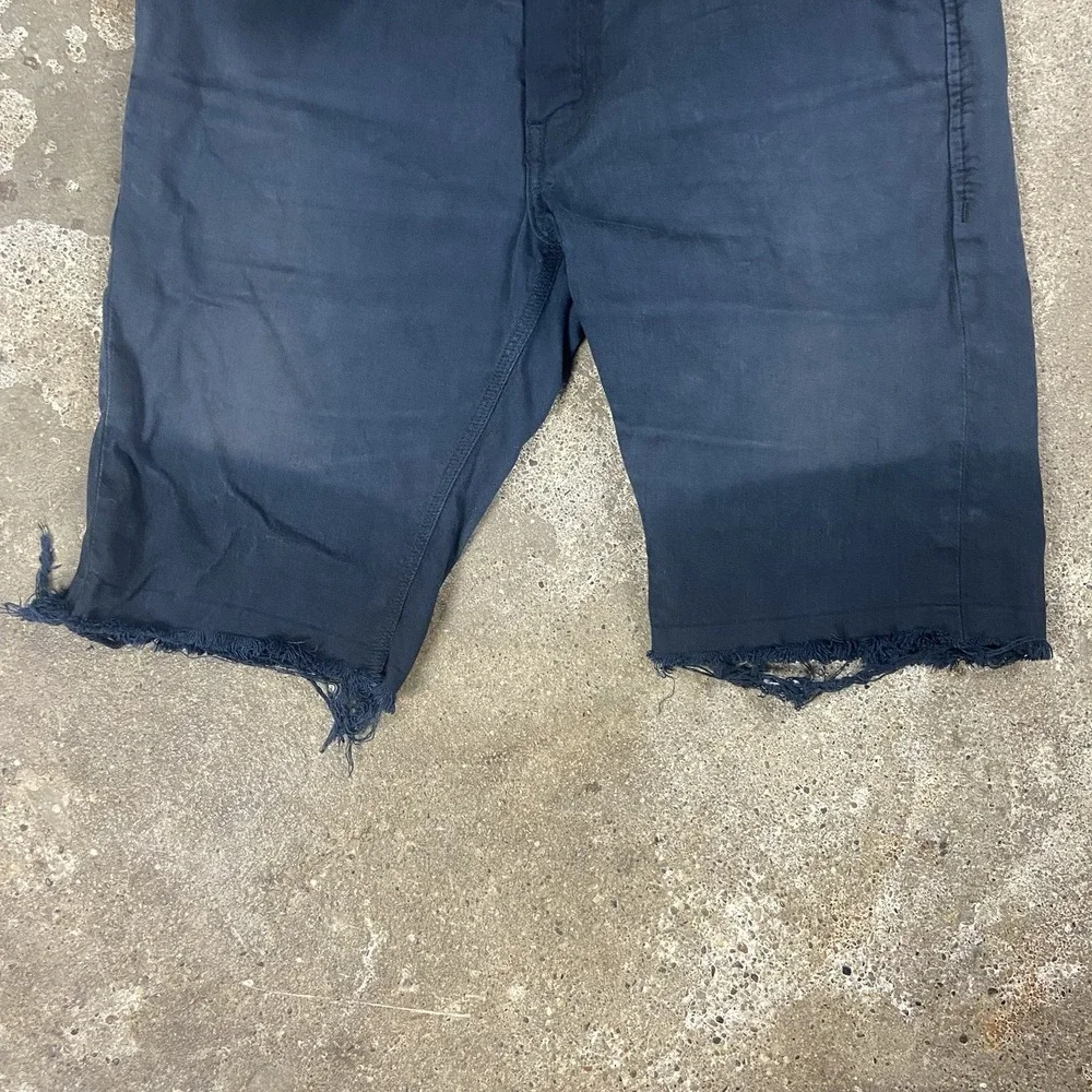 Levi's 511 Jean Shorts Size 32 Black Skinny Fit Distressed Cutoff Casual Wear