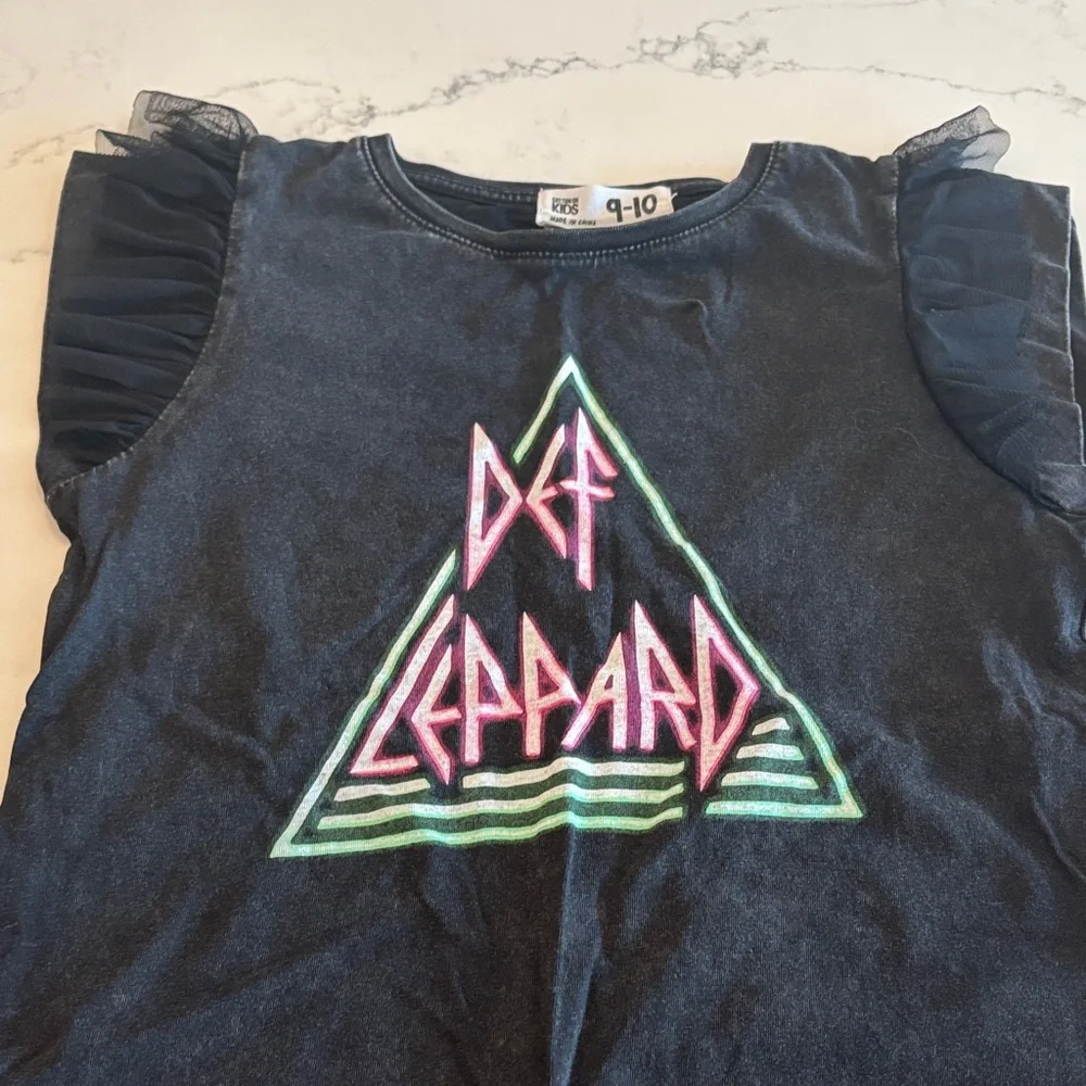 Cotton On Black Graphic Tee with Neon Design