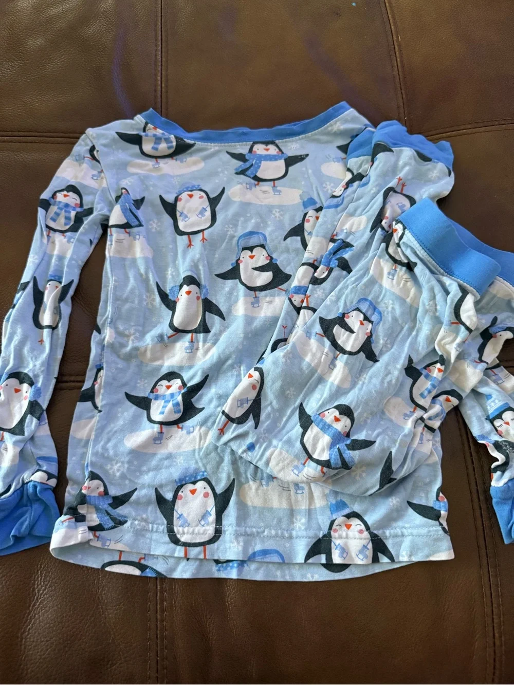 Little Sleepies Blue Penguin Print Kids Pajama Set