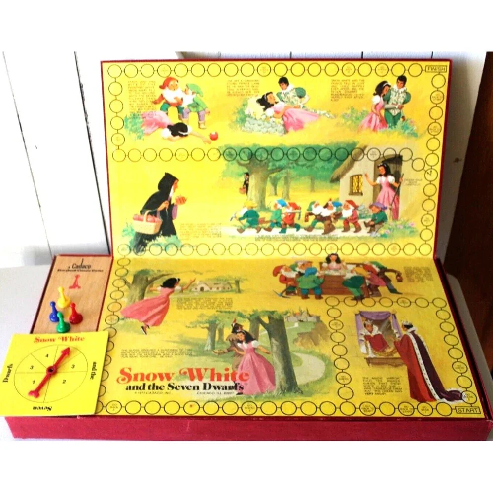 Vintage Snow White and the Seven Dwarfs Board Game Cadaco 1977 No. 590