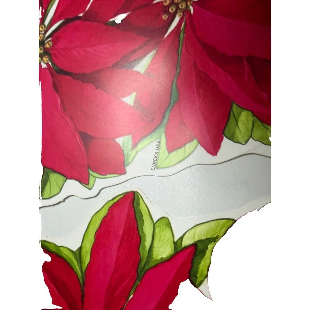 Vintage Eureka USA Poinsettia Die-Cuts Holiday Wall Decor - Set of 2
