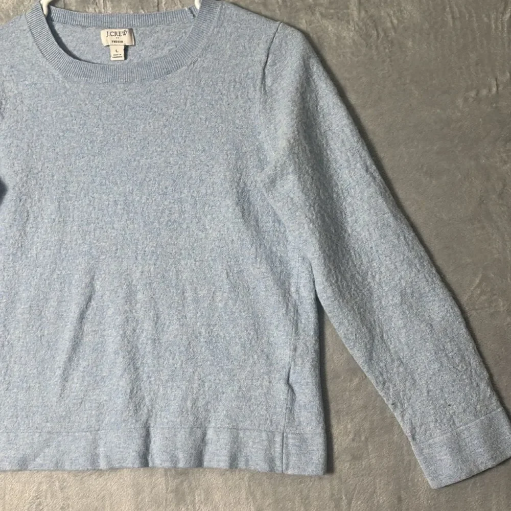 J. Crew Light Blue Girls Merino Wool Blend Soft Sweater Size Large