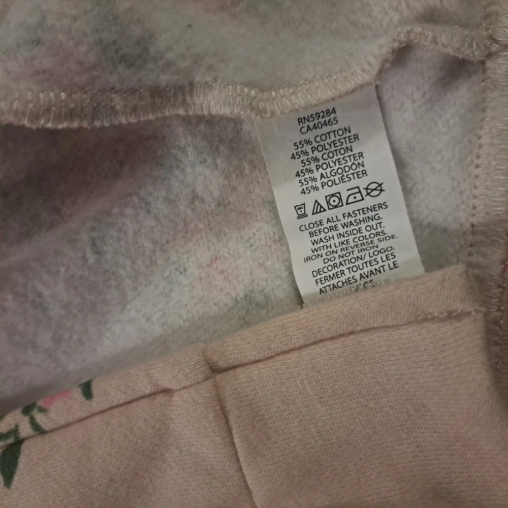The Children's Place Kid's 'LOVE' Pink Floral Zip-up Hoodie Girl's Size 7/8 (M)