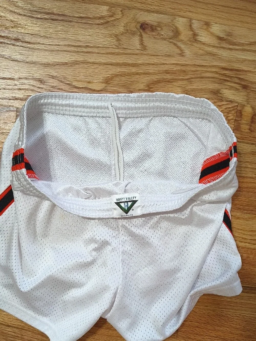 Princeton Men's White Mesh Shorts with Orange & Black Trim