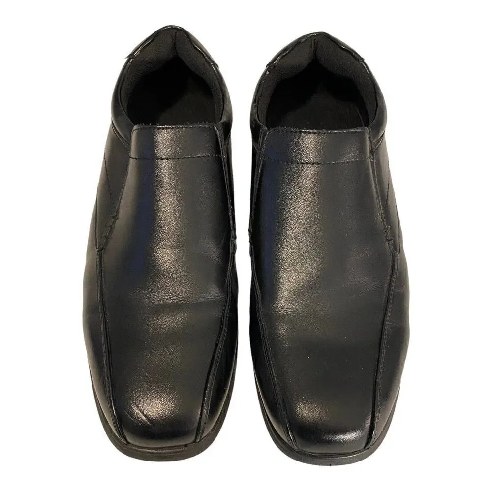 Nunn Bush Mens Sanford Work Shoes Black Slip-On Bicycle Toe Memory Foam 9.5 M