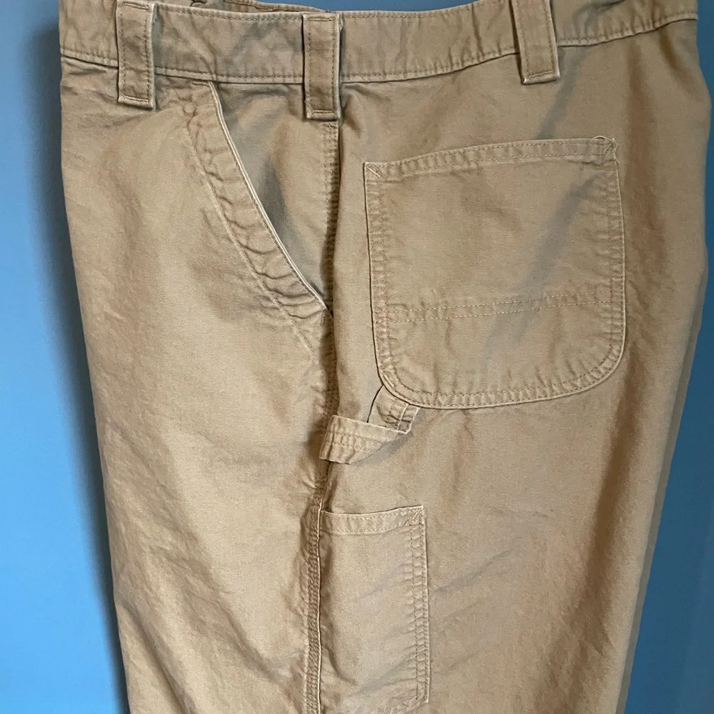 Carhartt Khaki Men’s Work Pants.  46 x 32 100% Cotton