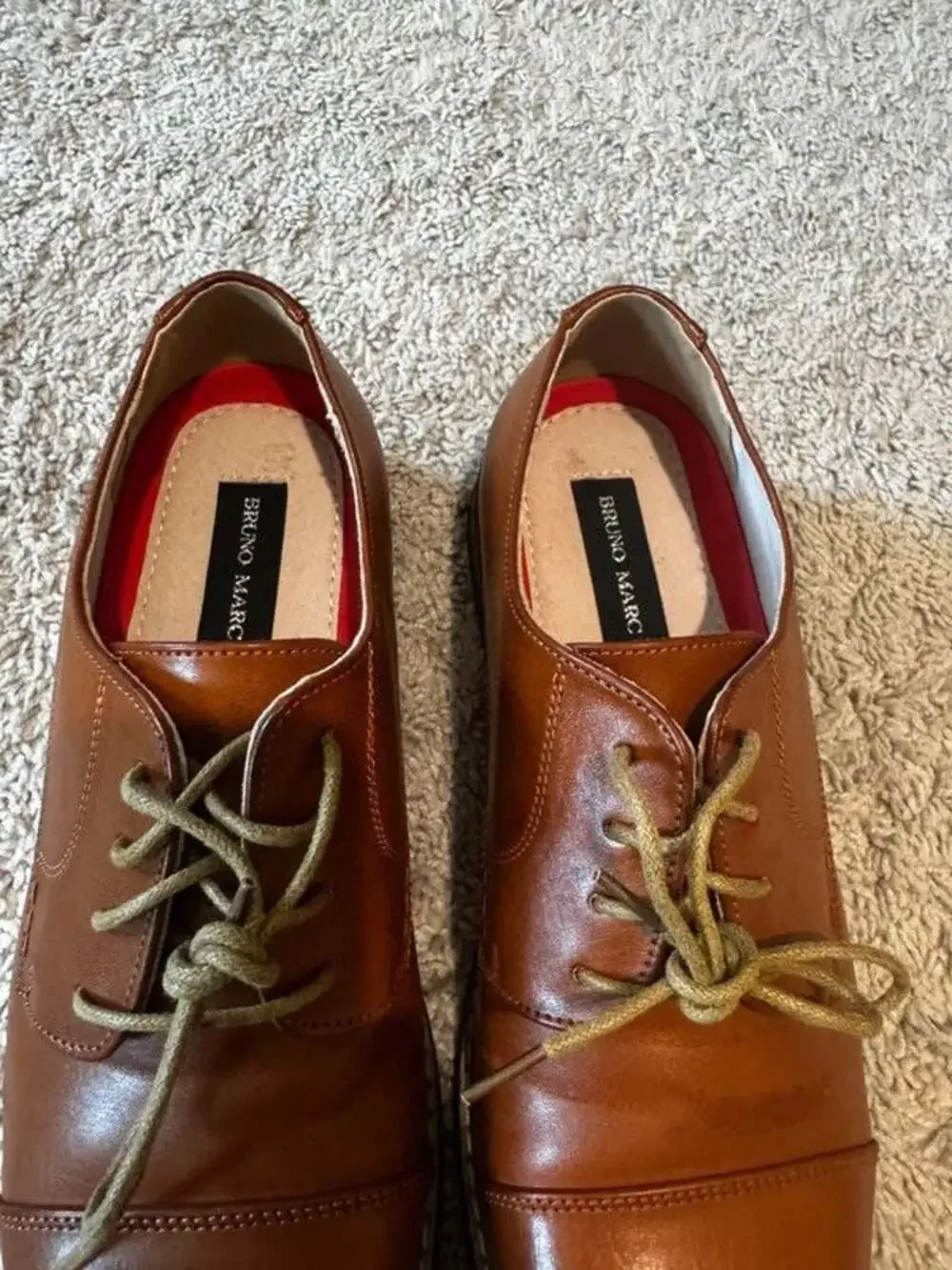 Bruno Marc Men's Brown Faux Leather Oxford Cap Toe Lace Up Dress Shoes 10.5