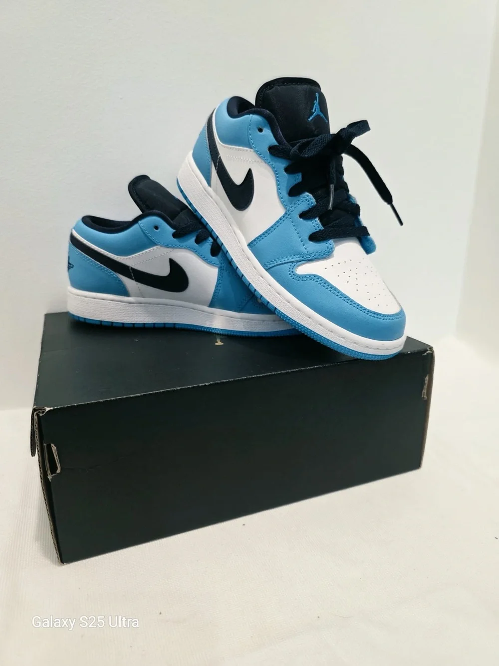 Nike Low Top Sneakers - White & Carolina Blue with Black Accents