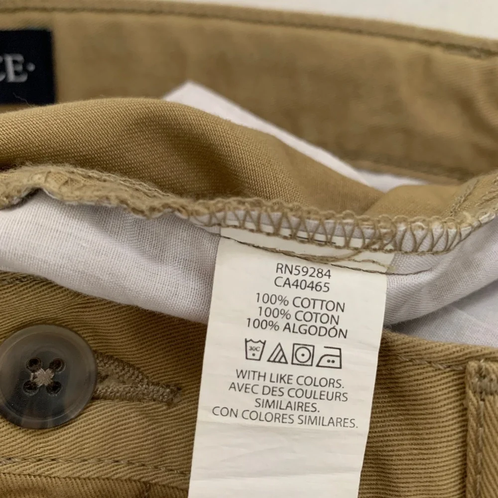 2-Pack The Children's Place Chino Pants BIG BOY Uniform 16 Tan Khaki Adjustable