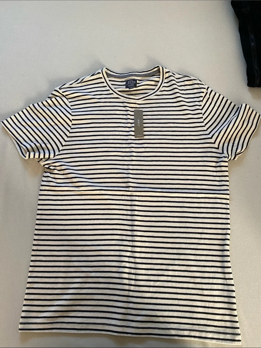 J. Crew Striped Cashmere-Blend Tee - Cream & Black