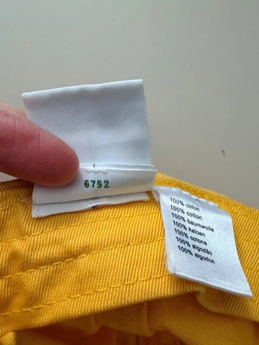Lacoste Yellow Adjustable Strapback Hat With Green 