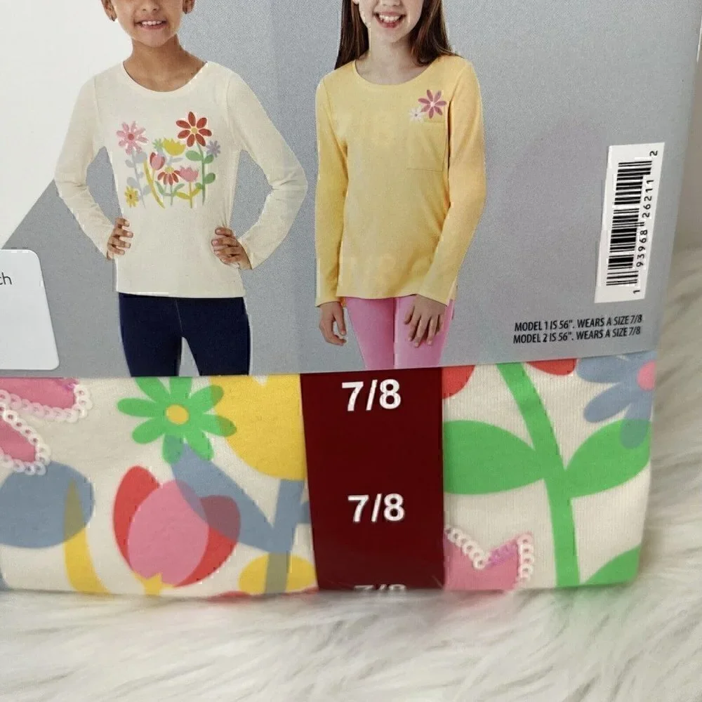 NEW Member's Mark My Favorite T-shirt 2 Pack Girl's Size 7/8 Tag Free Comfort