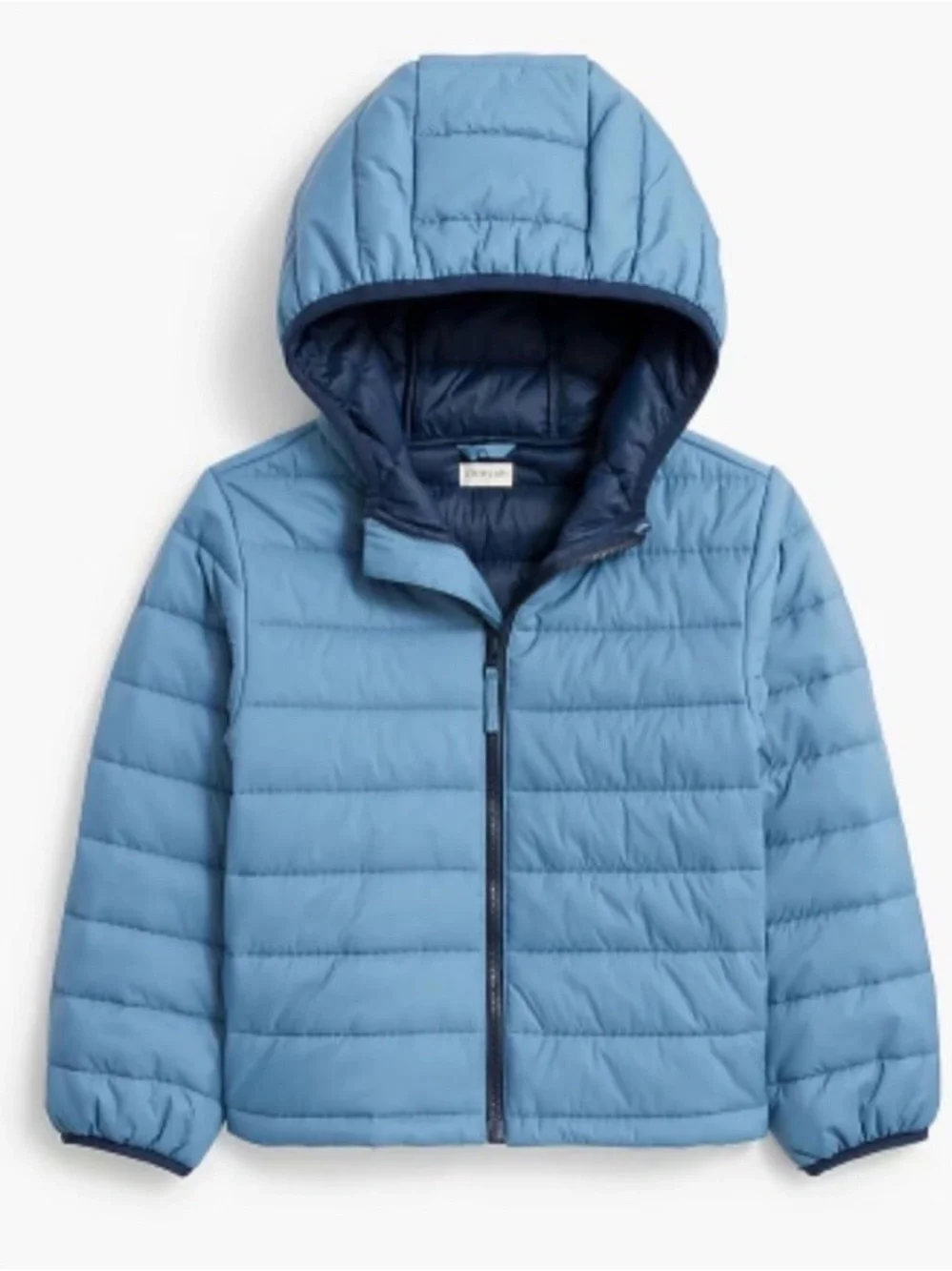NWOT Crewcuts Light Blue and Navy Quilted Hooded Puffer XXS (2-3)