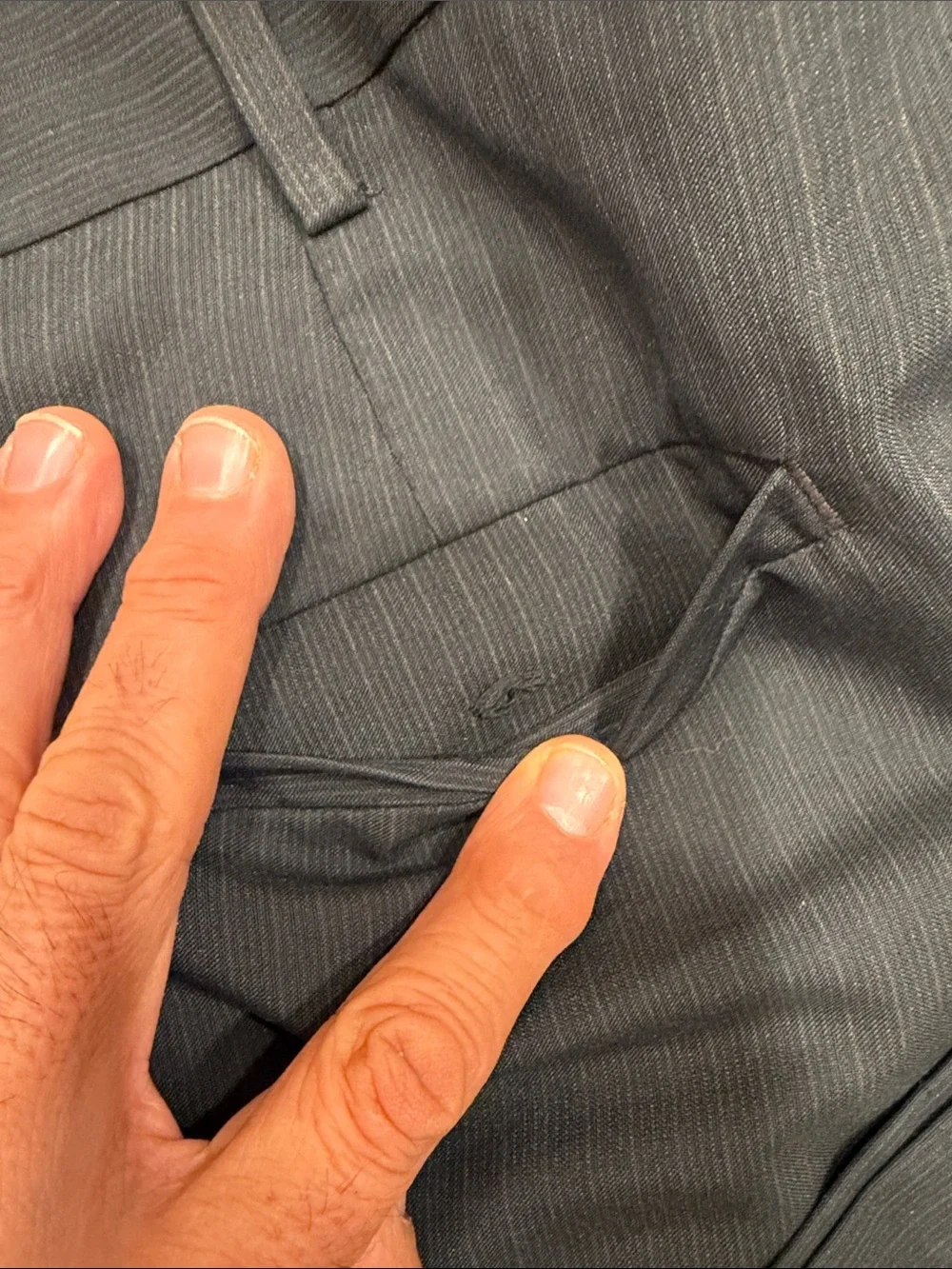 Perry Ellis Men's Dark Charcoal Pinstripe Dress Pants