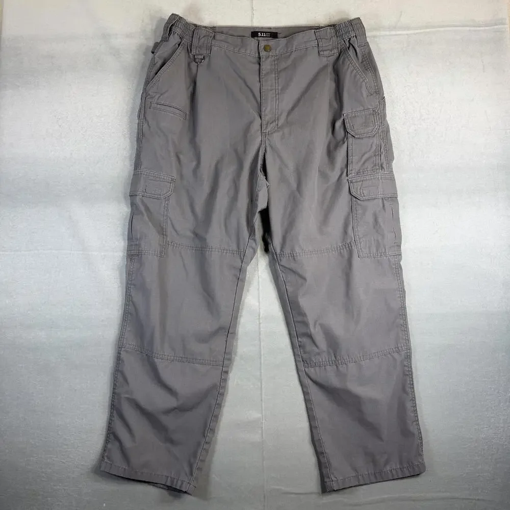 511 Tactical Cargo Pants Mens 40x30 Gray Taclite Pro Ripstop Elastic Waist