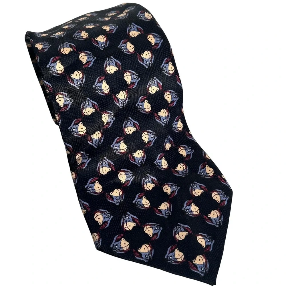 Disney‎ Pooh Eeyore Character Print Necktie Men's Accessory 56 inches
