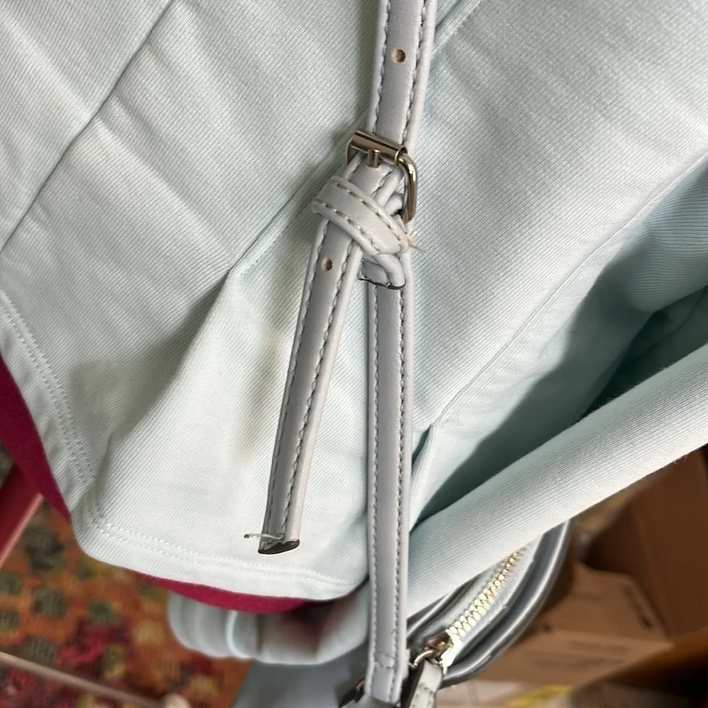 9West  Maria Lopez  Crossbody bag  mini dome top  Vegan leather  light blue  EUC