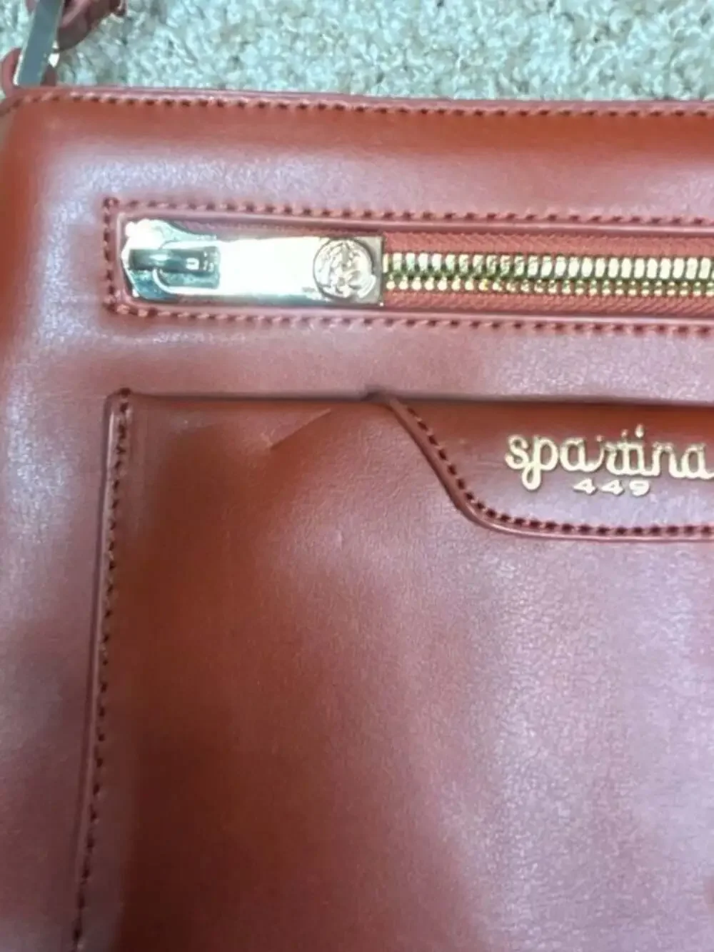 Spartina 449 Brown Leather Crossbody Bag