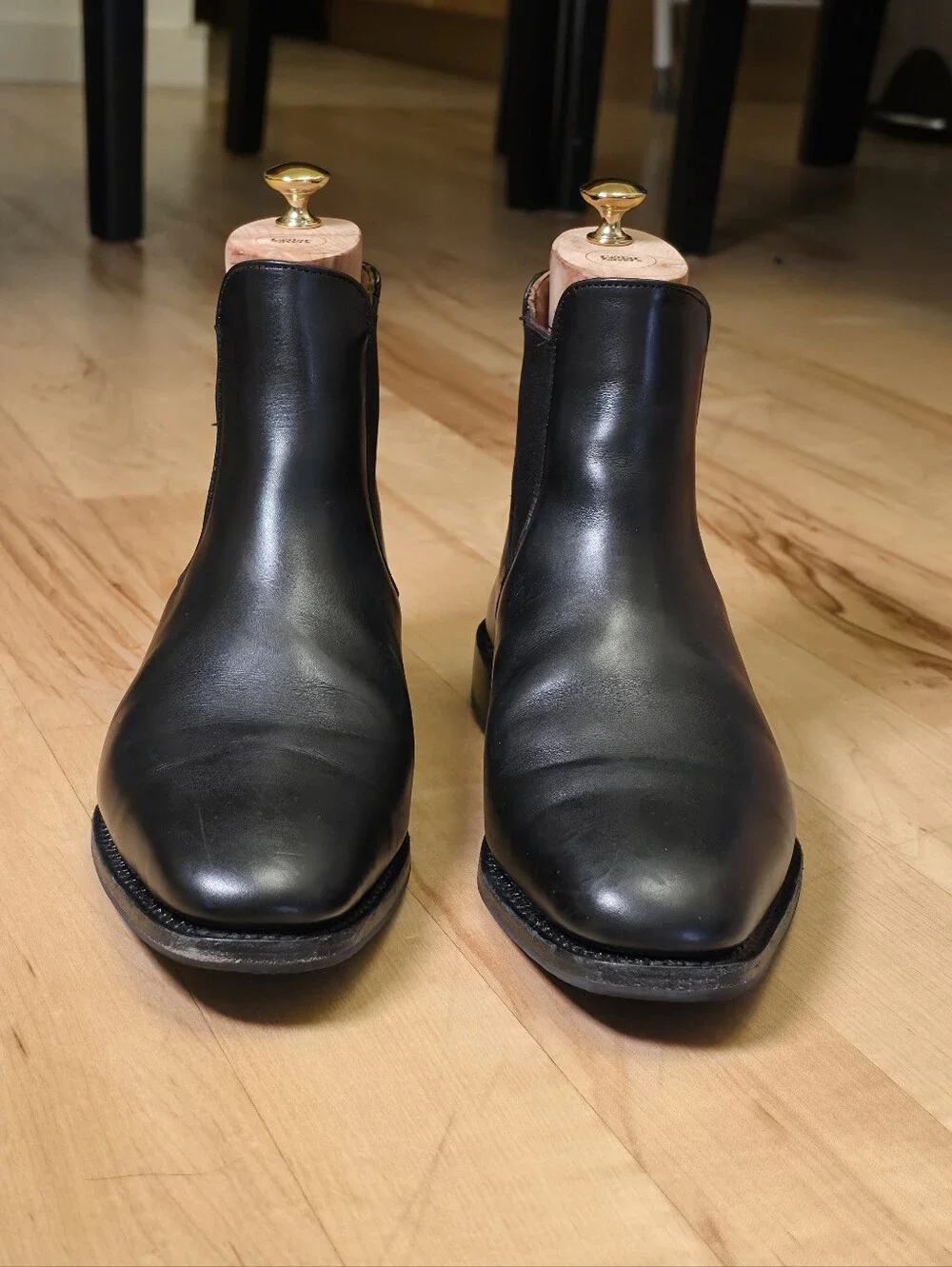 Allen Edmonds Liverpool Chelsea Boots Black Leather 7.5 EEE Wide USA w/ Box