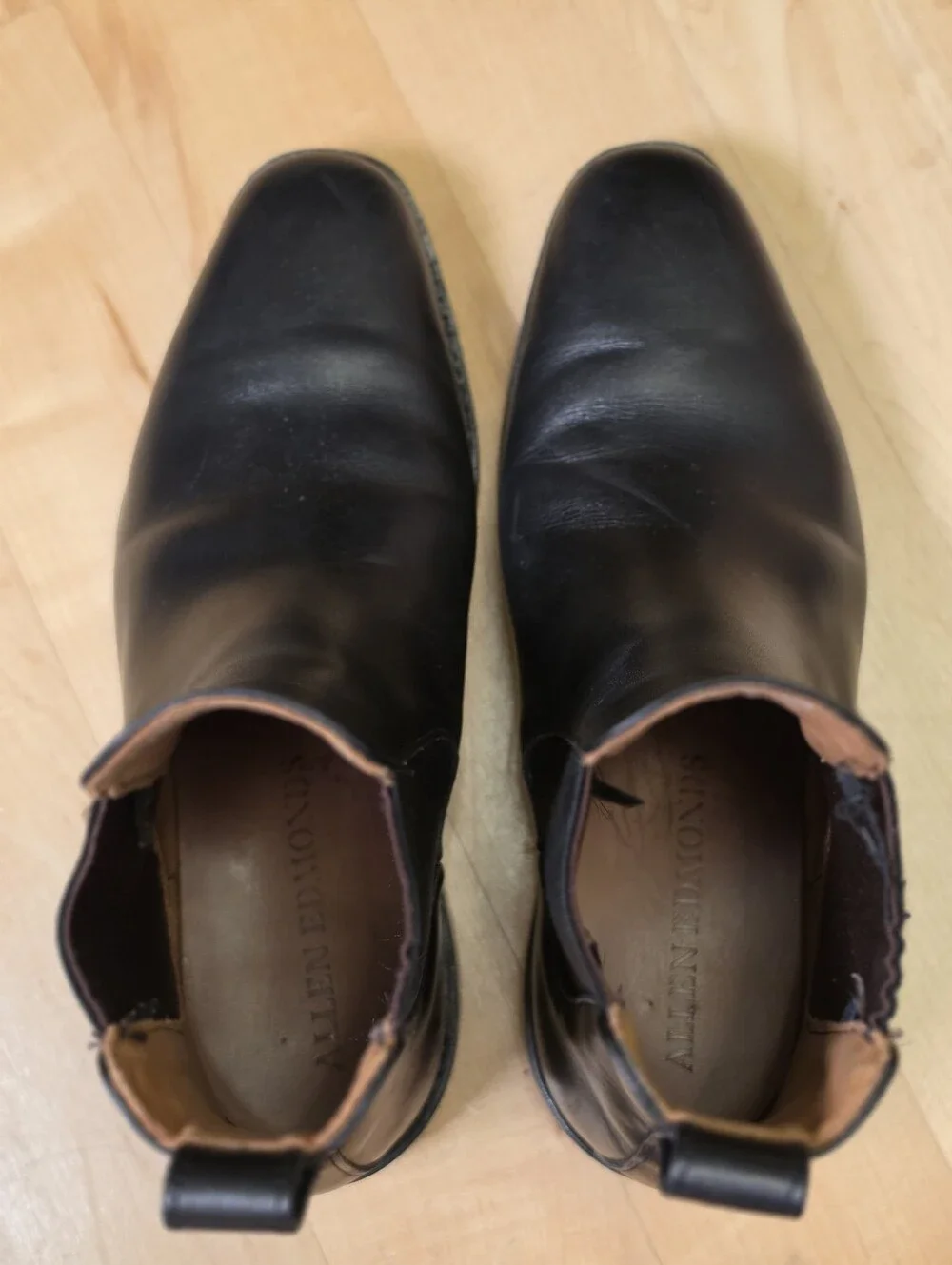 Allen Edmonds Liverpool Chelsea Boots Black Leather 7.5 EEE Wide USA w/ Box