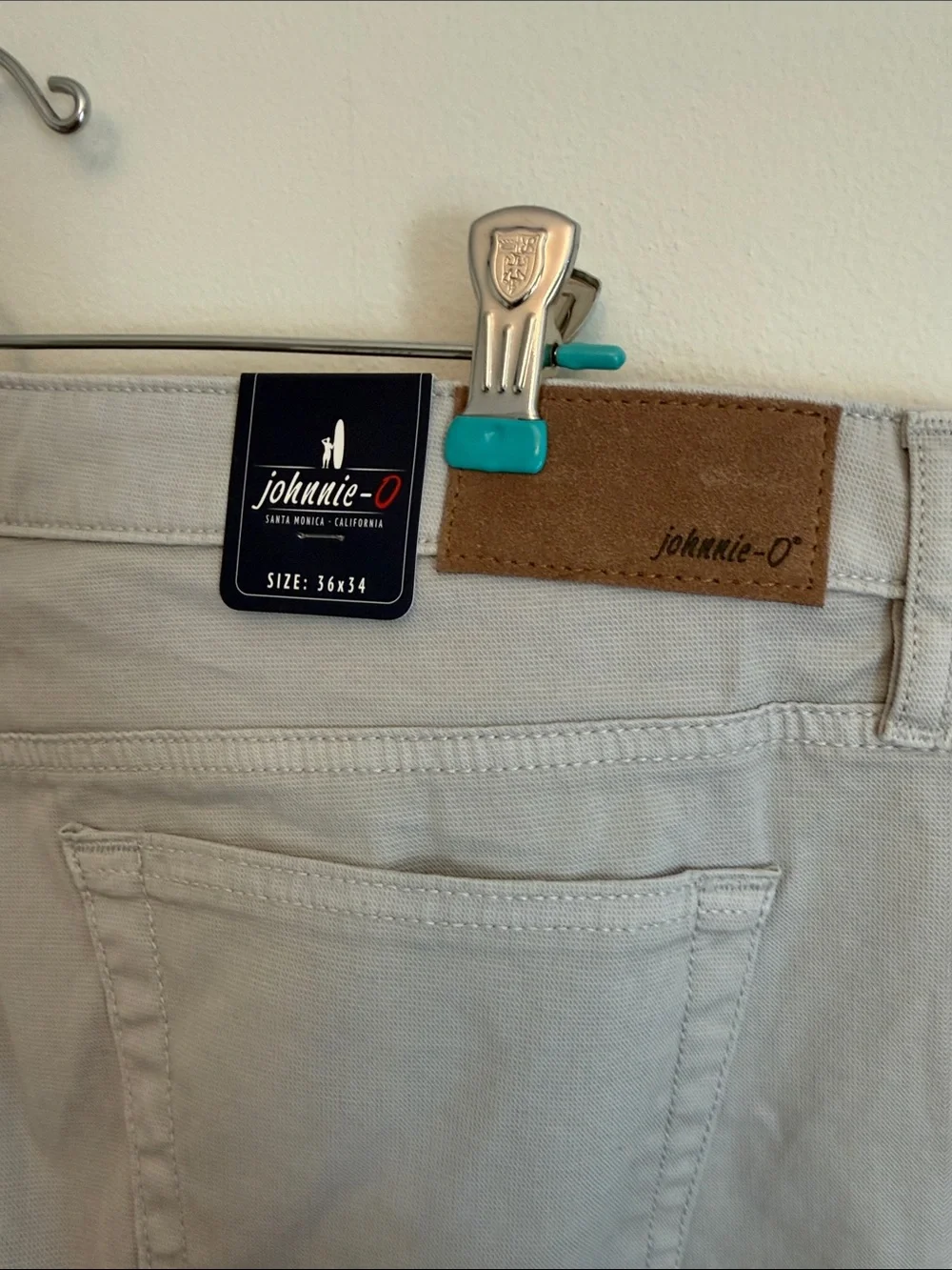 Johnnie-O Atlas Stretch 5-Pocket Pants – Chrome – 36 x 34 – NWT