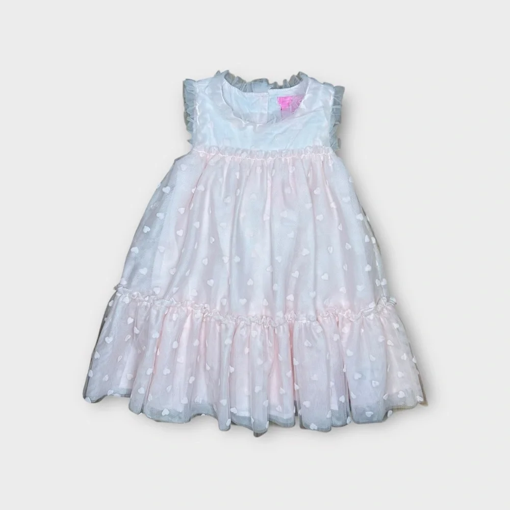 Isaac Mizrahi Heart Pattern Pink Tulle Dress