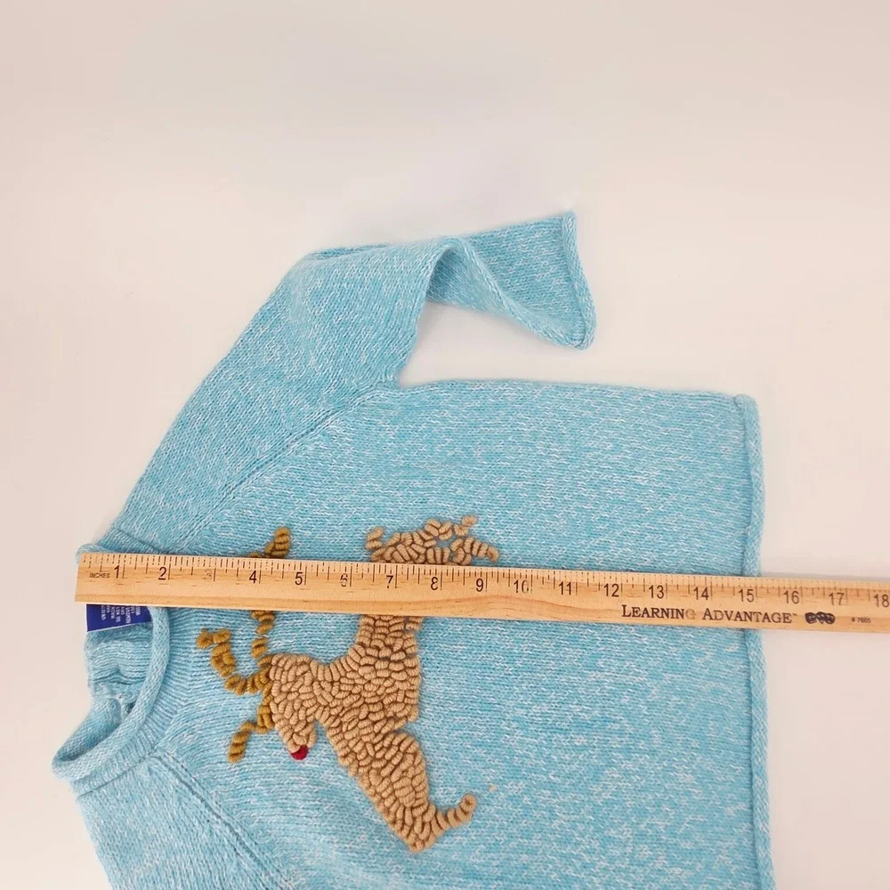 Genuine Kids OshKosh Blue Reindeer Rabbit Hair Blend Knit Sweater Toddler 2T Y2K