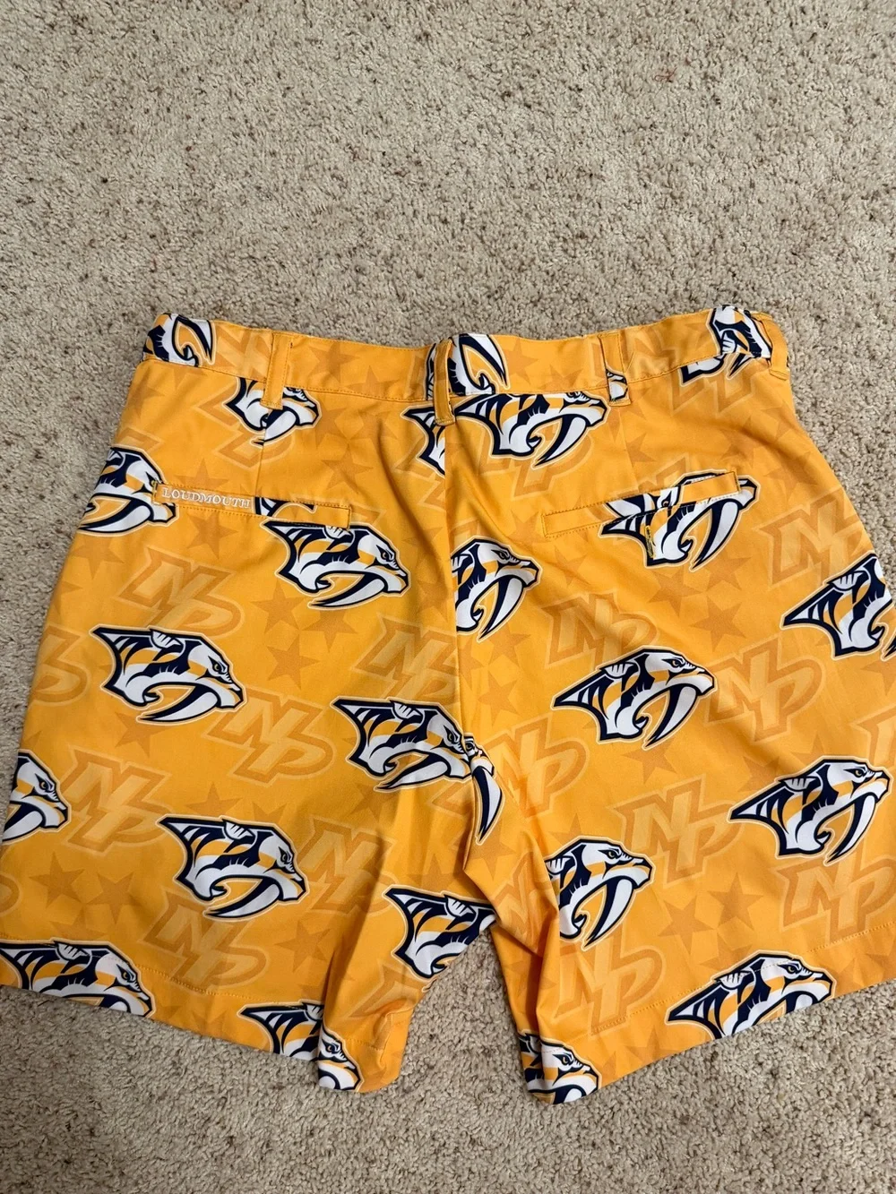 Loudmouth Nashville Predators Shorts 36w, 7” inseam Excellent condition
