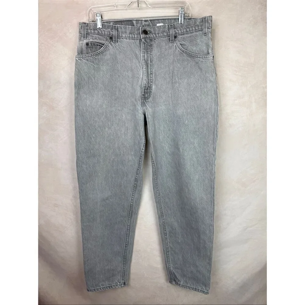Vintage Men’s Orange Tab Levi’s 550 Light Gray RARE 34x29” 11/93