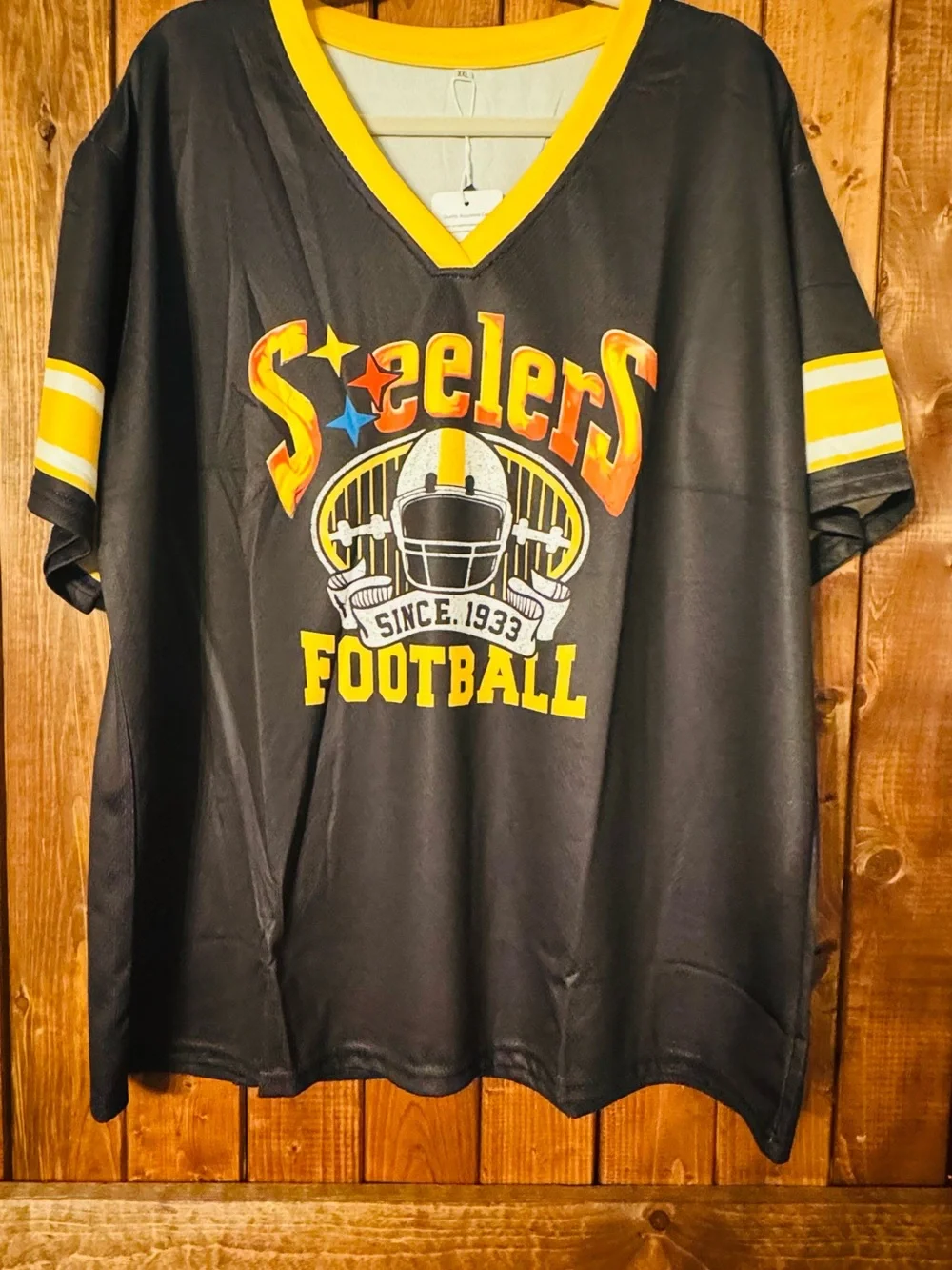 Steelers Women’s Black & Gold Football Tee