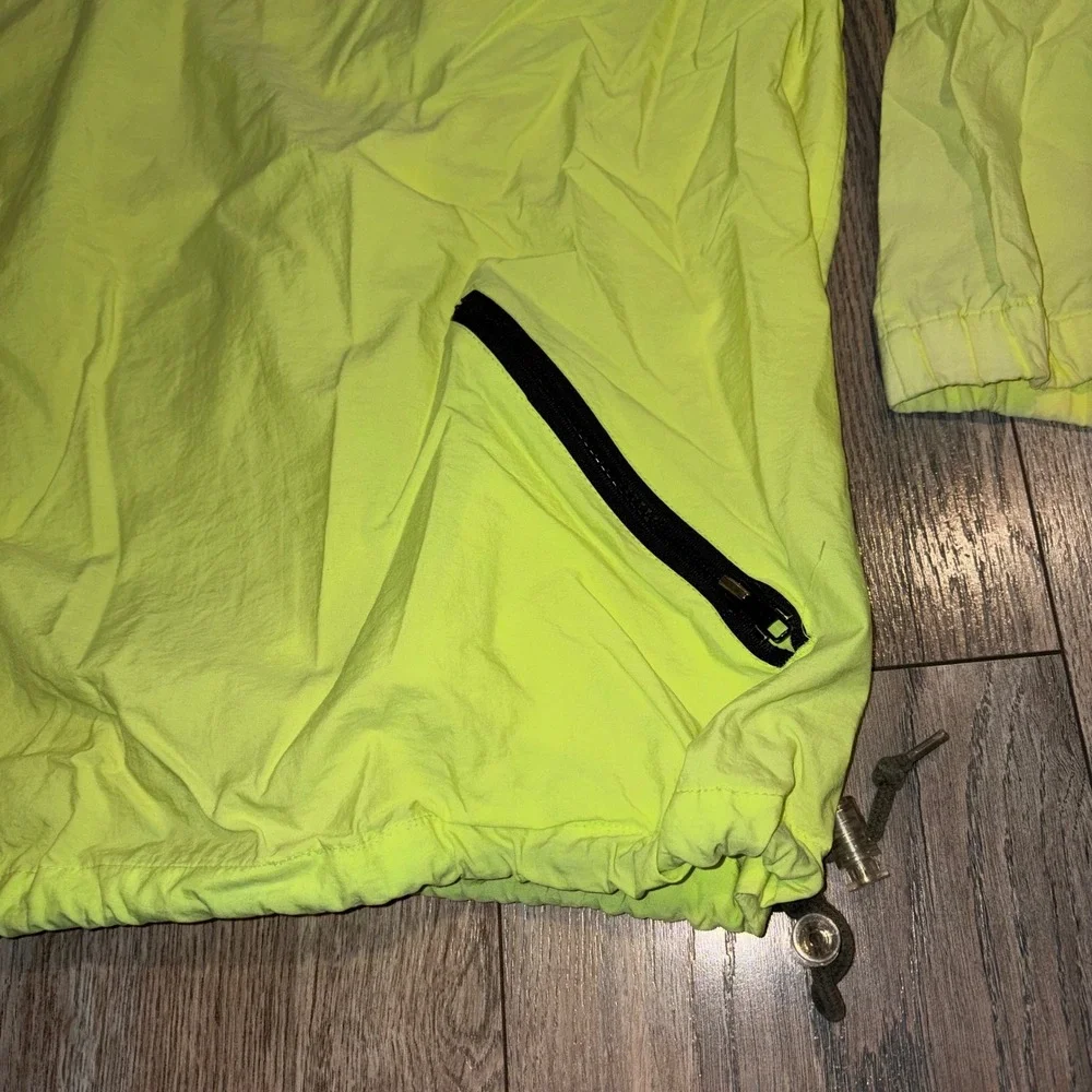 Vintage Ocean Pacific OP Neon Yellow Orange Windbreaker Anorak Pullover Mens L