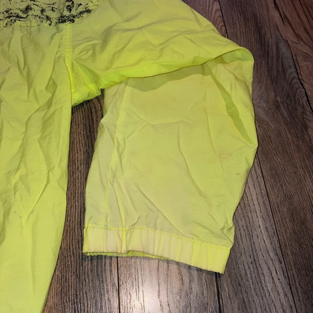 Vintage Ocean Pacific OP Neon Yellow Orange Windbreaker Anorak Pullover Mens L