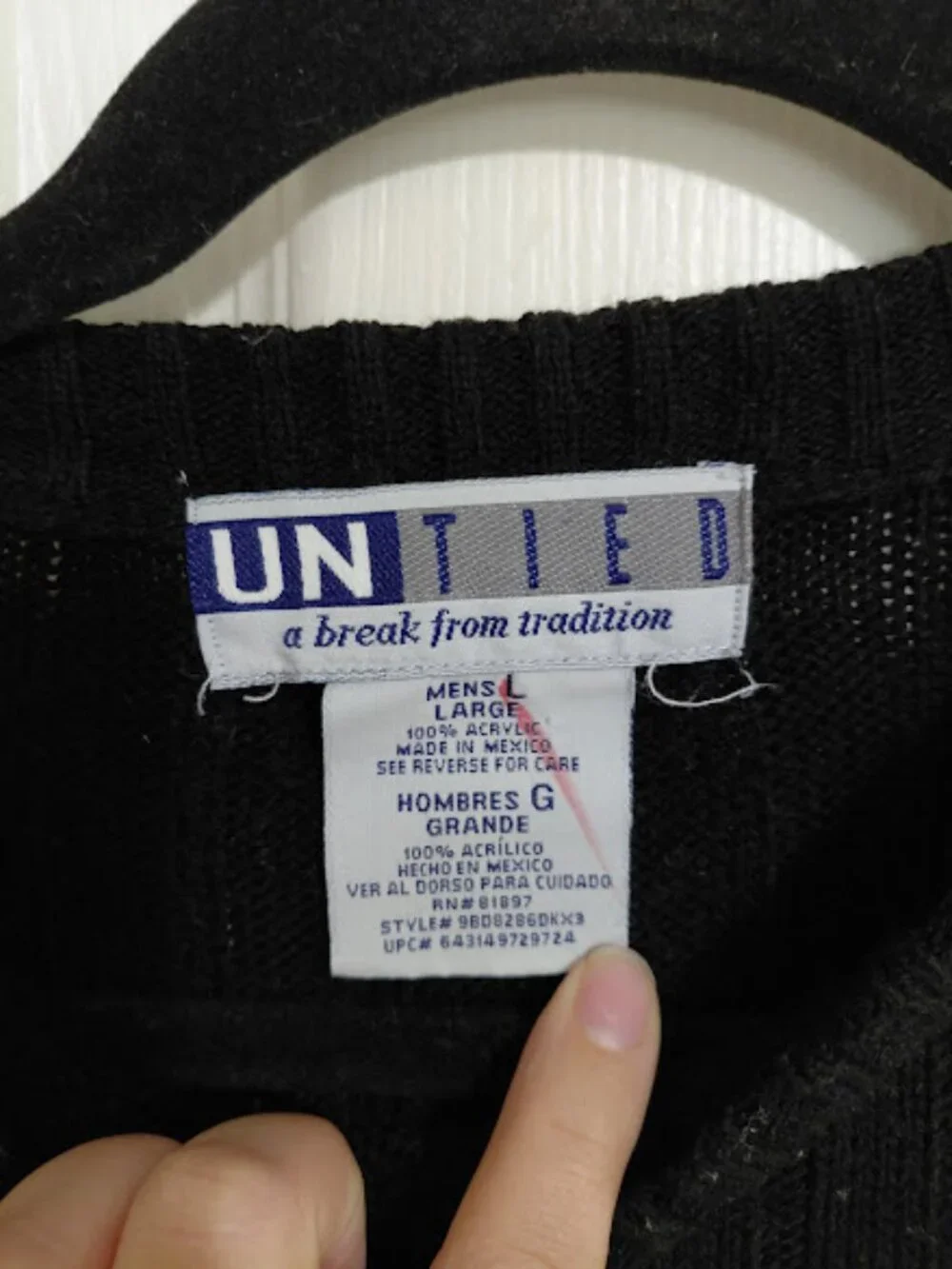 Untied please see