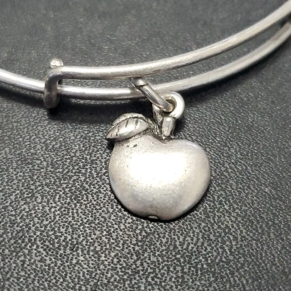 Alex and Ani silver tone apple bracelet 7.5
