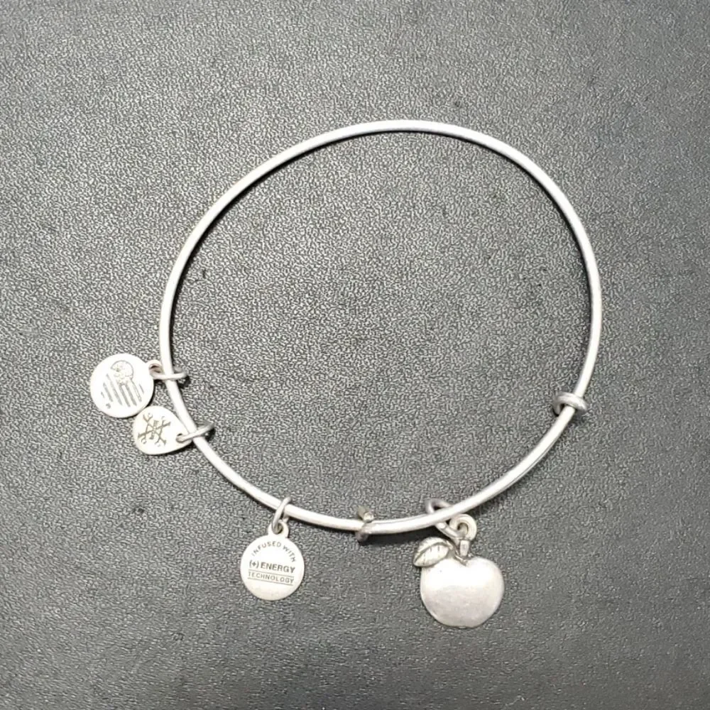 Alex and Ani silver tone apple bracelet 7.5