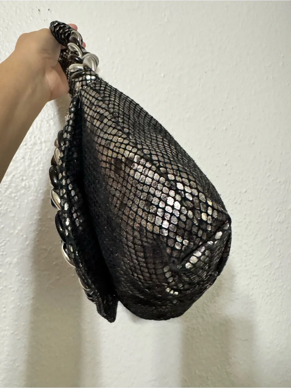 Michael Kors Metallic Black Chain Shoulder Bag
