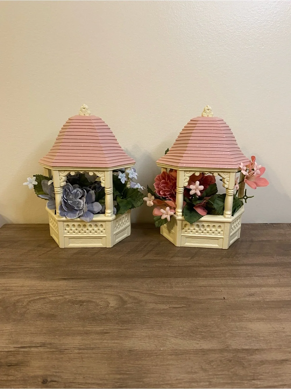 Burwood Products Wall Planters Vintage Gazebo MCM 1989 Pair Cottagecore Decor