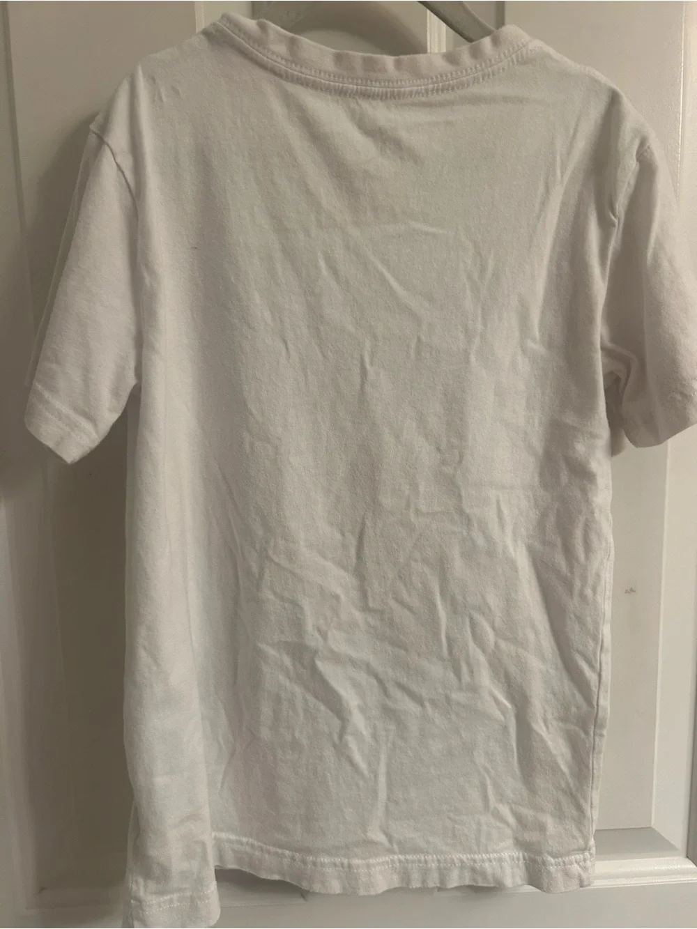 Boys Jordan White Short Sleeve Tee with Gray Graphic and Red Jumpman