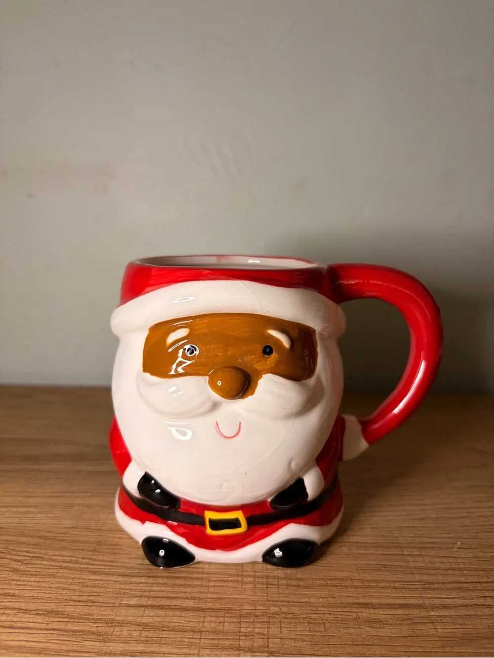 Holiday Time Santa Claus Christmas Coffee Mug 3D Figural Ceramic Mug