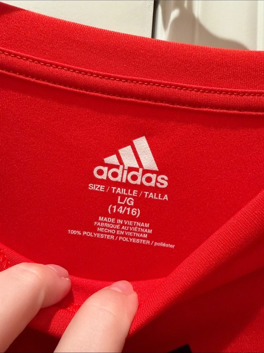 New Adidas RED Boy’s black gray camo Logo Short Sleeve Tee Size XL 14 16 EUC