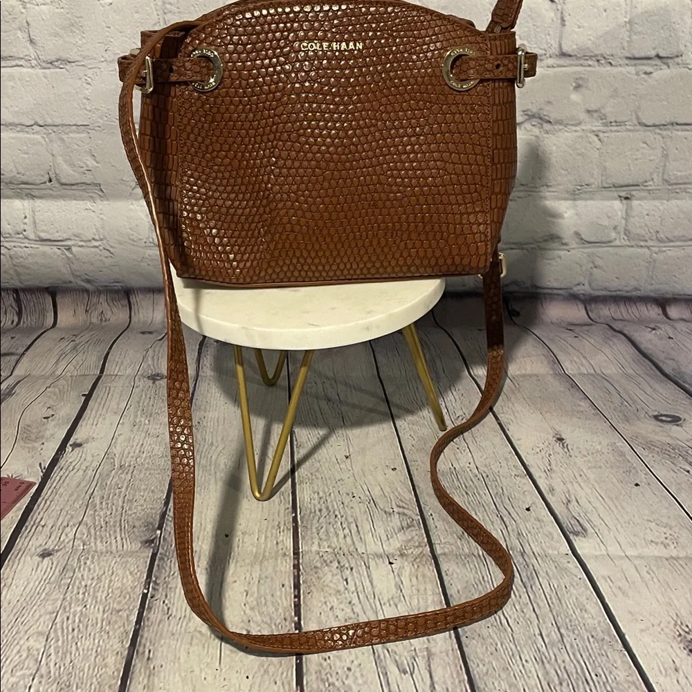 Cole Haan Textured British Tan Crossbody Bag