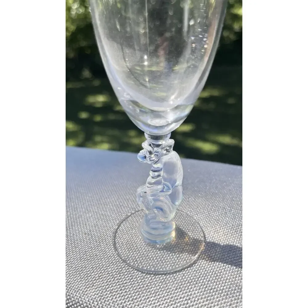 3 Vintage Libbey Nash Silhouette Glasses Opalescent Monkey Moonstone Stemware
