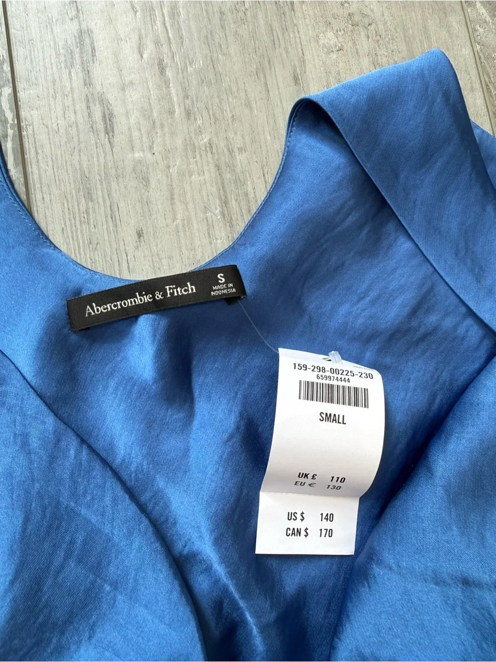 NWT Abercrombie & Fitch Blue Satin Cowl Neck Maxi Dress Small Formal Wedding