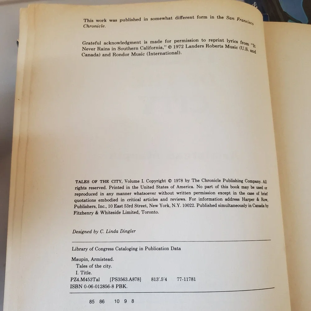 Harper Colophon Books armistead maupin