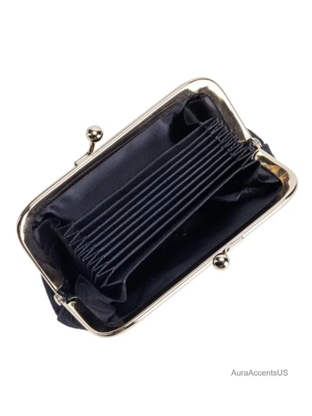 Genuine Leather Clip Coin Purse with Key Ring Mini Card Holder Wallet Kiss Lock