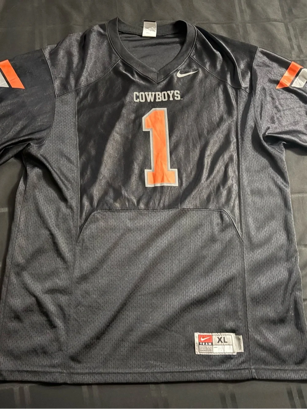 Nike Oklahoma State VTG Cowboys Size:XL  Black #1 Football Jersey Mens NCAA