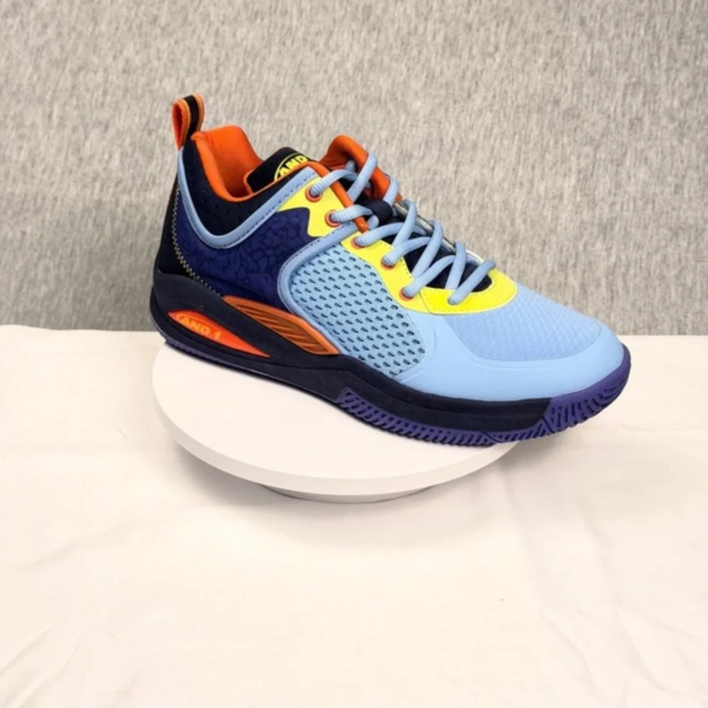 AND1 Delta‎ TPR Basketball Shoes Blue Purple Orange AD90202MLDU Mens Size 8 NEW