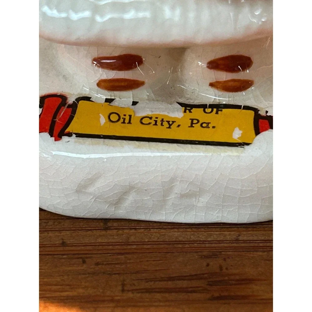 Vintage Horvath Eskimo Inuit Salt and Pepper Shakers Oil City Pa Souvenir White