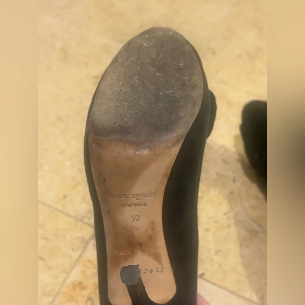 kate spade Black Peep-Toe Heels with Bow Detail Size 10
